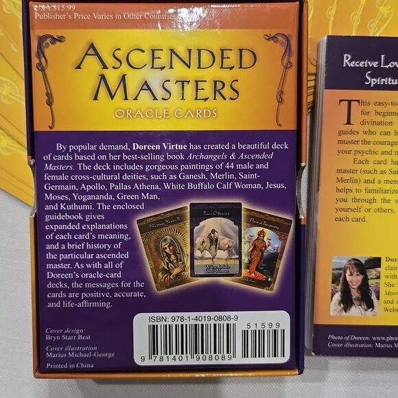 Ascended Masters Oracle Cards 44 Card Deck and Guidebook Doreen Virtue Deities - Picture 8 of 11